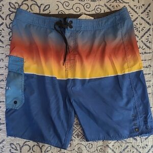 Rip Curl Blue and Yellow Gradient Board Shorts Mens 36
